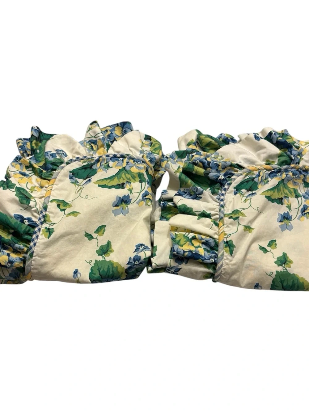 2 Waverly Home Sweet Violets Garden Room Pillow Shams Ivy Plaid Stripe Cord Trim